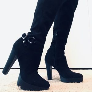 GUESS black suede over-the-knee boots. Size 8.5.